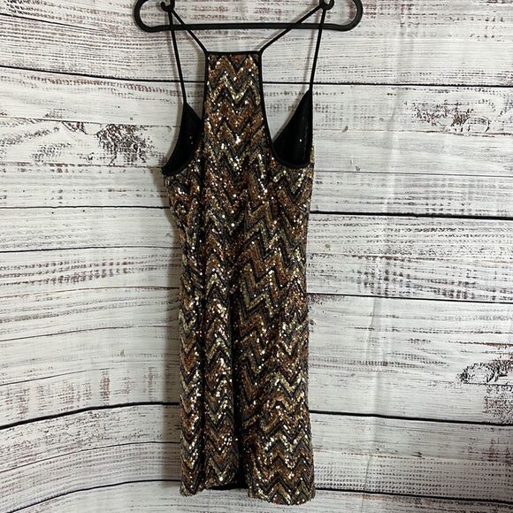 Ark & Co Dress Womens size Small All over sequins zigzag mini party New - Picture 7 of 10